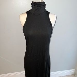 Black Turtleneck Sleeveless Maxi
